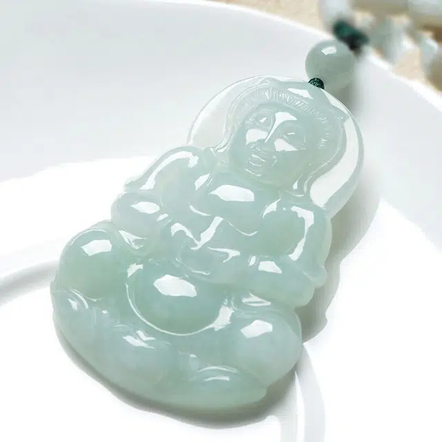 静汝玉 观音 冰种 吊坠 男款