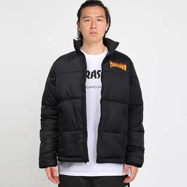 Thrasher Puffer Jacket Logo