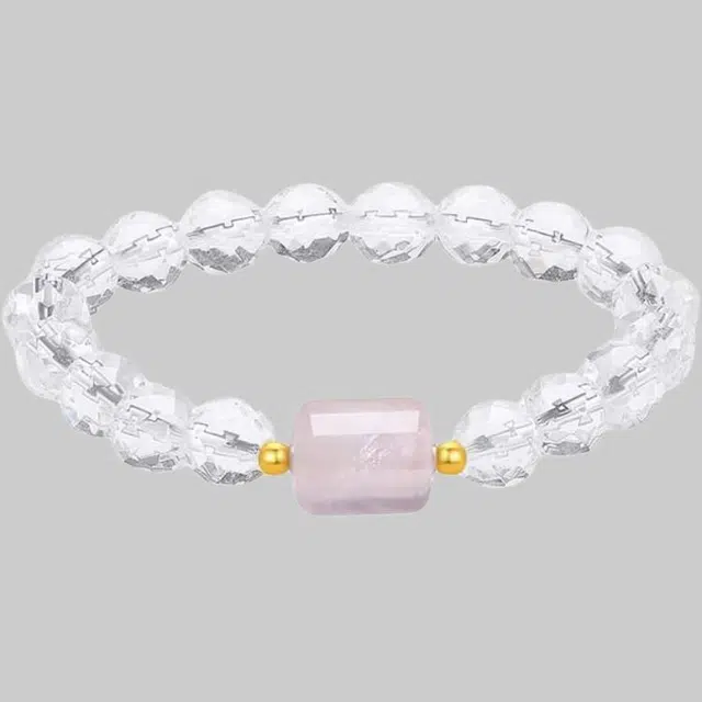 周六福 简约高级感时尚#好运天然 白水晶 手串 女款