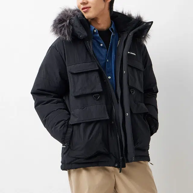 Columbia Detachable Hood Down Jacket Black