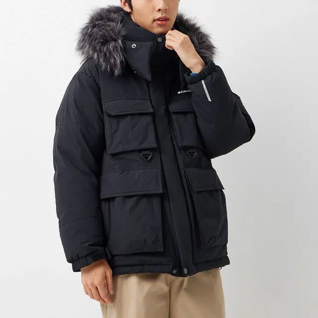 Columbia Detachable Hood Down Jacket Black