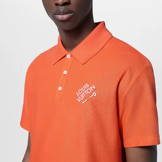 LOUIS VUITTON Embroidered Signature Cotton Polo Polo