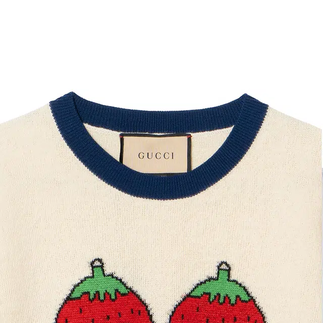 GUCCI FW22 Strawberry Intarsia Sweater