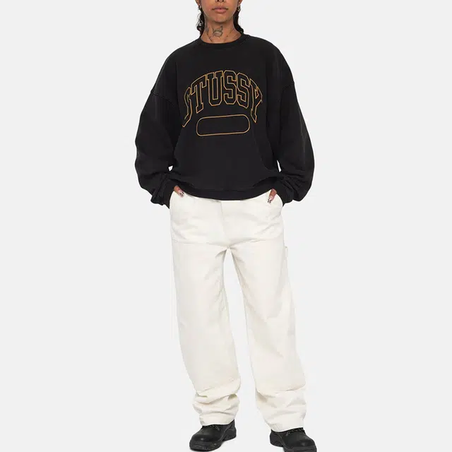 Stussy FW23 VARSITY OVERSIZED CREW Logo