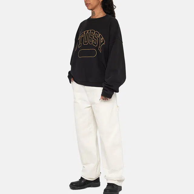 Stussy FW23 VARSITY OVERSIZED CREW Logo