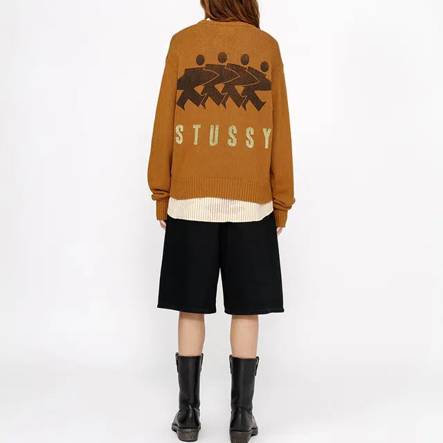 Stussy FW24 SURFMAN ICON COTTON LINEN CREW logo