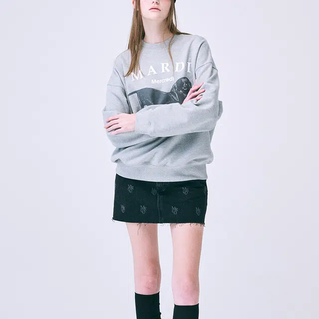 MARDI MERCREDI FW24 SWEATSHIRT DDANJI_GREY WHITE