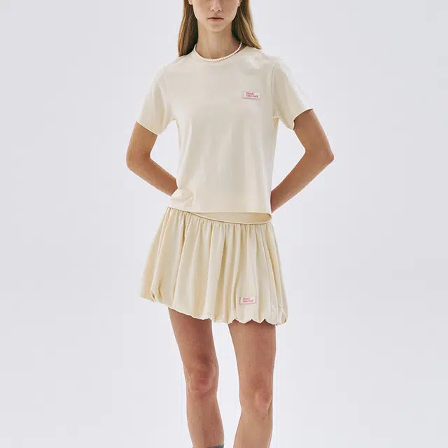 MARDI MERCREDI SS25 VOLUME MINI SKIRT_BUTTER