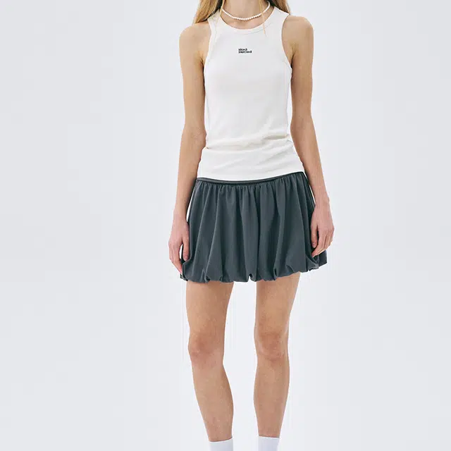 MARDI MERCREDI SS25 VOLUME MINI SKIRT_CHARCOAL