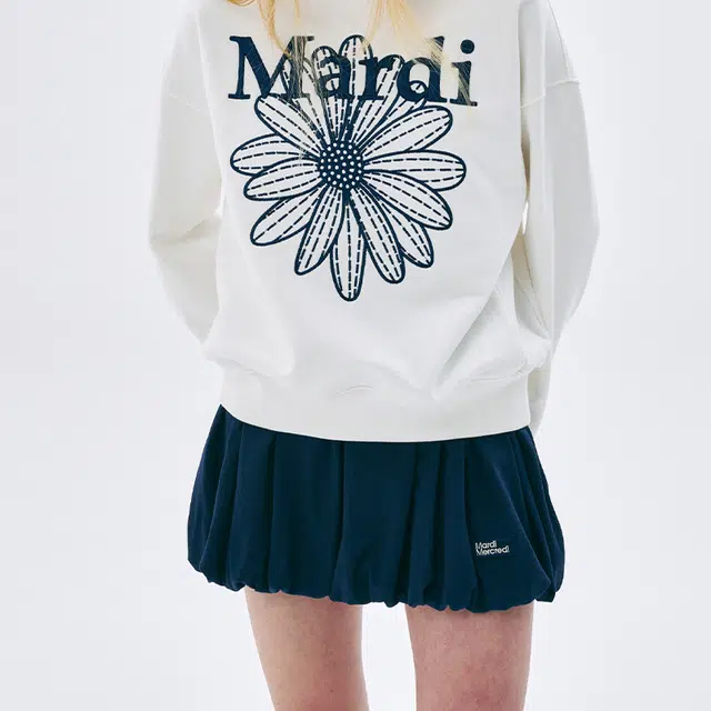 MARDI MERCREDI SS25 VOLUME MINI SKIRT_NAVY