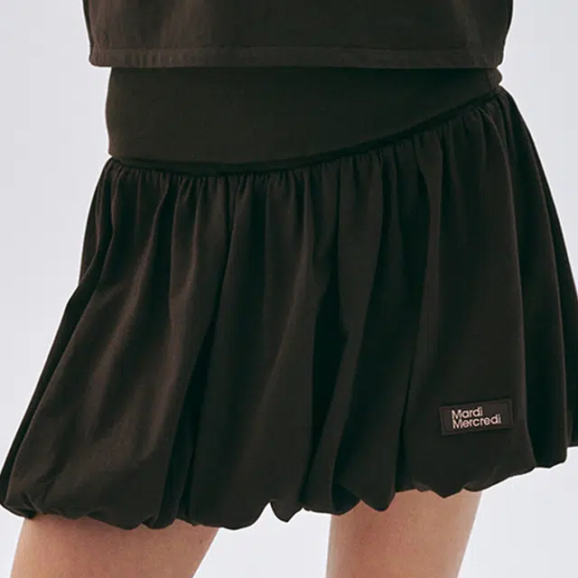 MARDI MERCREDI SS25 VOLUME MINI SKIRT_BROWN
