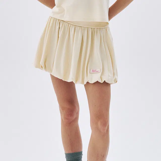 MARDI MERCREDI SS25 VOLUME MINI SKIRT_BUTTER