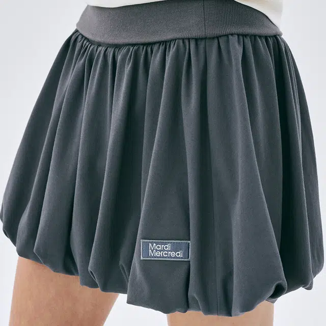 MARDI MERCREDI SS25 VOLUME MINI SKIRT_CHARCOAL