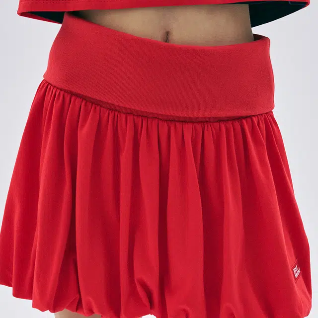 MARDI MERCREDI SS25 VOLUME MINI SKIRT_RED