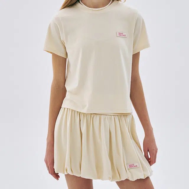 MARDI MERCREDI SS25 VOLUME MINI SKIRT_BUTTER