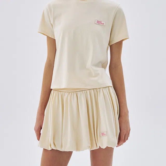 MARDI MERCREDI SS25 VOLUME MINI SKIRT_BUTTER