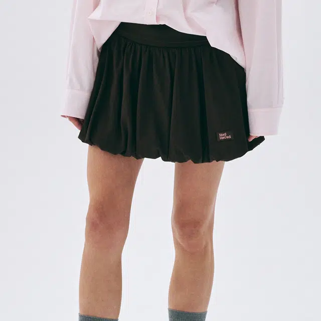 MARDI MERCREDI SS25 VOLUME MINI SKIRT_BROWN