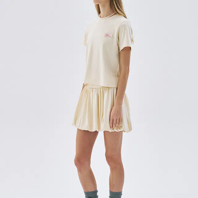 MARDI MERCREDI SS25 VOLUME MINI SKIRT_BUTTER