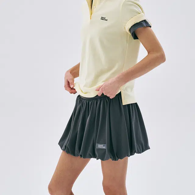 MARDI MERCREDI SS25 VOLUME MINI SKIRT_CHARCOAL