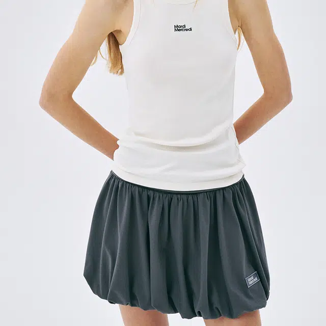MARDI MERCREDI SS25 VOLUME MINI SKIRT_CHARCOAL