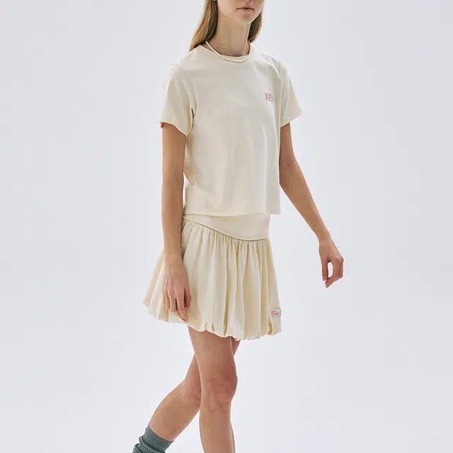 MARDI MERCREDI SS25 VOLUME MINI SKIRT_BUTTER