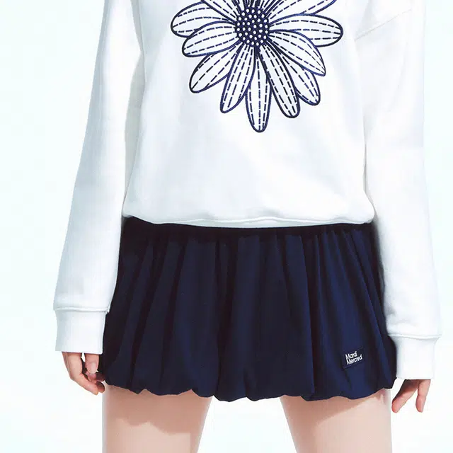 MARDI MERCREDI SS25 VOLUME MINI SKIRT_NAVY