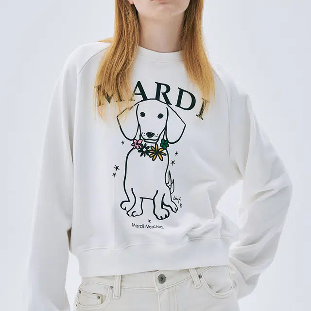 MARDI MERCREDI SS25 SWEATSHIRT SWING THE TAIL DDANJI FLOWER NECKLACE