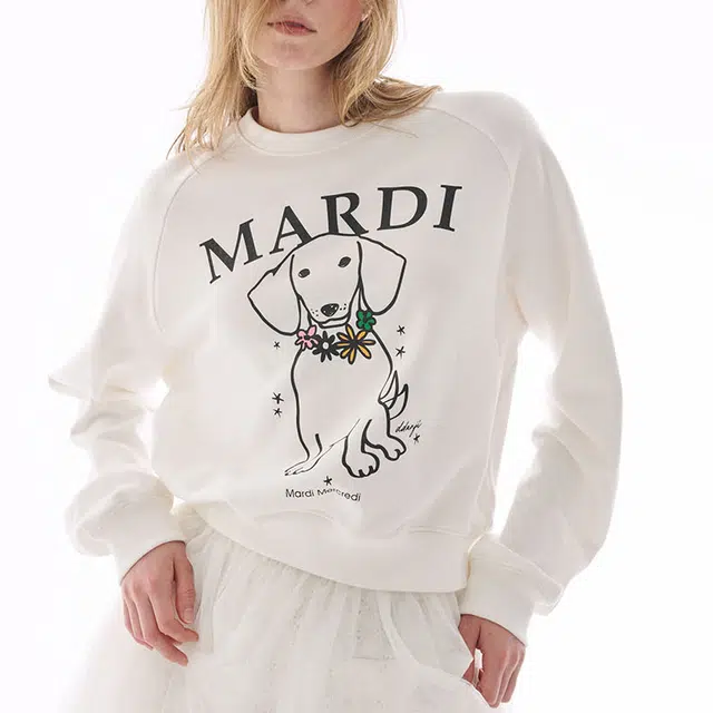 MARDI MERCREDI SS25 SWEATSHIRT SWING THE TAIL DDANJI FLOWER NECKLACE