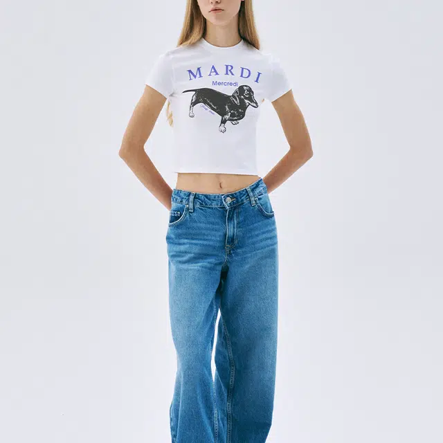 MARDI MERCREDI CROPPED TSHIRT DDANJI_WHITE PURPLE SS25T