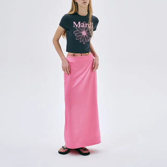 MARDI MERCREDI SS25 CROPPED TSHIRT FLOWERMARDI_CHARCOAL PINK
