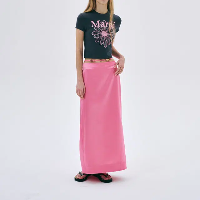 MARDI MERCREDI SS25 CROPPED TSHIRT FLOWERMARDI_CHARCOAL PINK