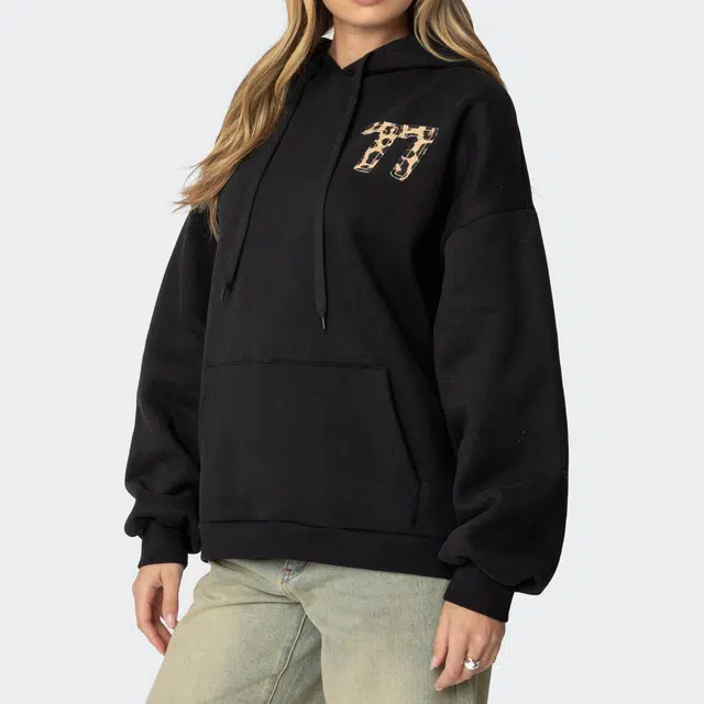 edikted Leopard 77 Oversized Hoodie 77