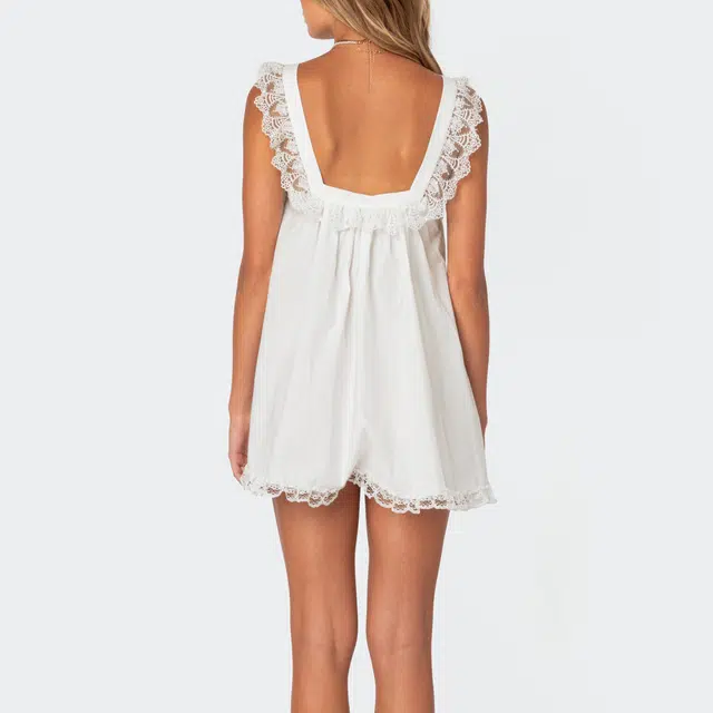 edikted Rayne Lacey Babydoll Mini Dress