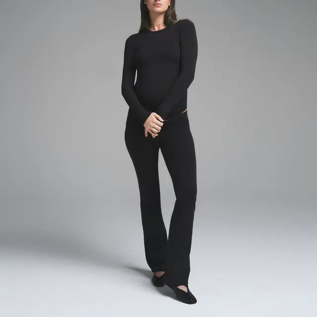 SKIMS SS25 COTTON JERSEY MATERNITY LONG SLEEVE T-SHIRT T
