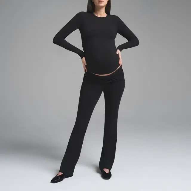 SKIMS SS25 COTTON JERSEY MATERNITY LONG SLEEVE T-SHIRT T