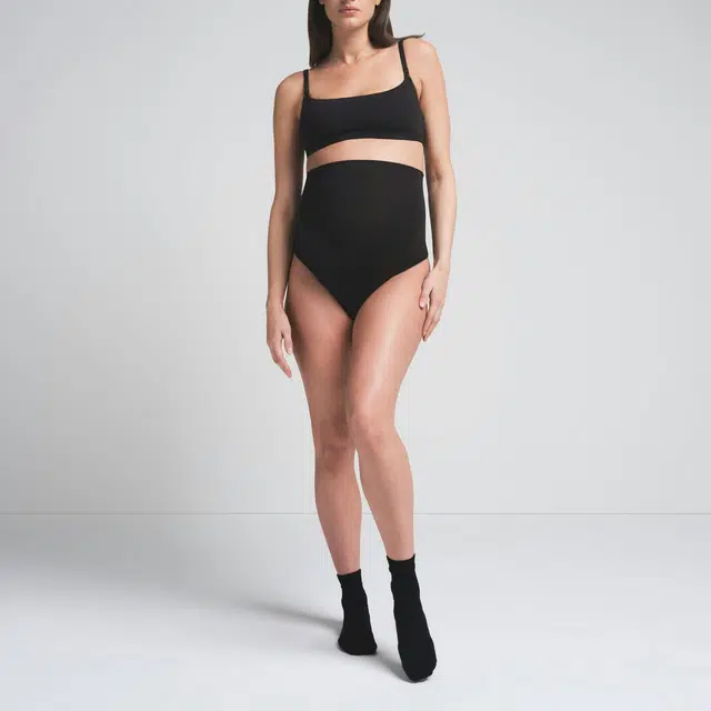 SKIMS SS25 COTTON JERSEY MATERNITY HIGH-WAISTED THONG