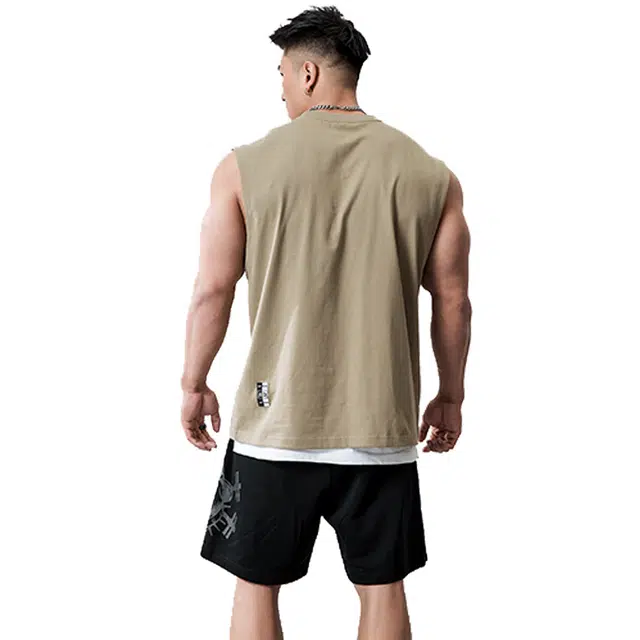 Muscle Dog Solid Sleeveless Tank Top