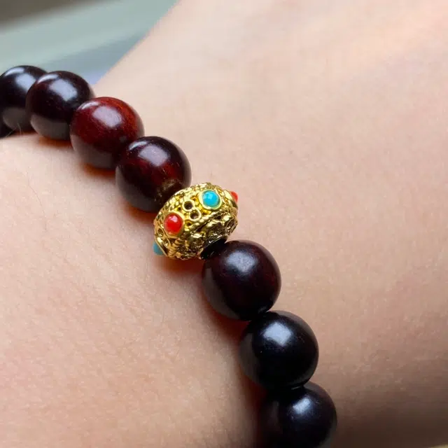 中藏 逢考必过 国潮复古新中式文玩 新中式小众设计 木作 手串 女款 紫檀
