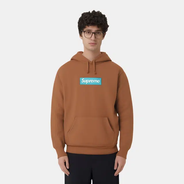 Supreme FW17 Box Logo Hooded Sweatshirt Brown