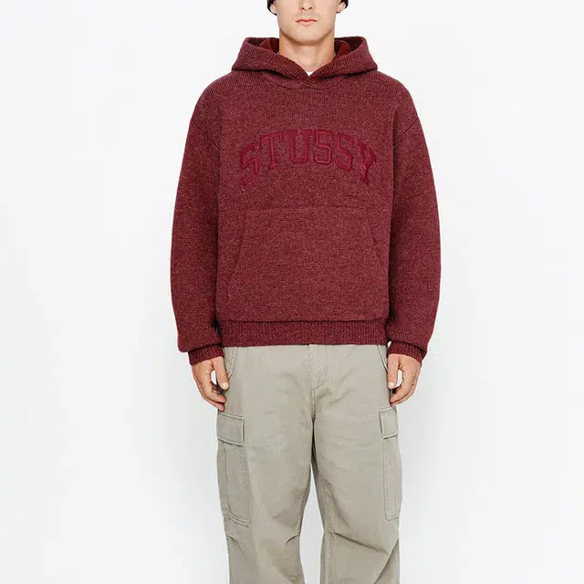 Stussy FW24 FELT PATCH KNIT HOODIE