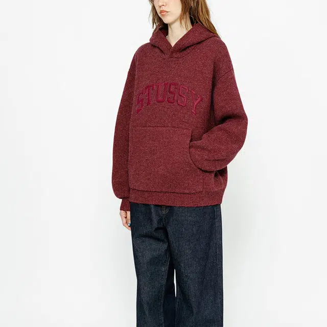 Stussy FW24 FELT PATCH KNIT HOODIE