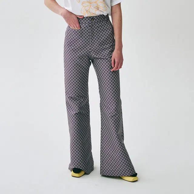 MARDI MERCREDI SS25 FLARE PANTS FLOWER JACQUARD_PURPLE