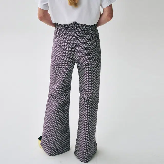 MARDI MERCREDI SS25 FLARE PANTS FLOWER JACQUARD_PURPLE