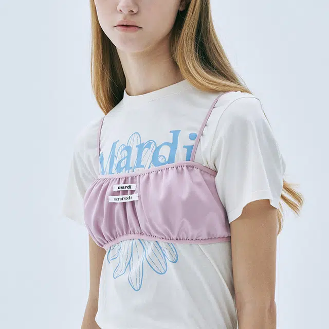 MARDI MERCREDI SS25 SATIN LAYERED BUSTIER DOUBLE LABEL_PINK