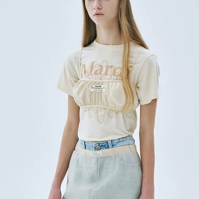 MARDI MERCREDI SS25 SATIN LAYERED BUSTIER DOUBLE LABEL_CREAM