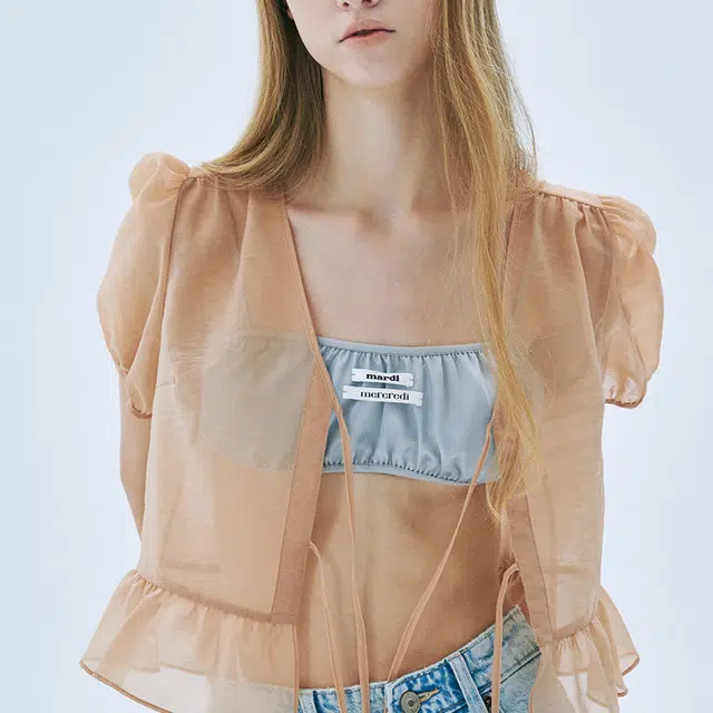 MARDI MERCREDI SS25 SATIN LAYERED BUSTIER DOUBLE LABEL_SILVER