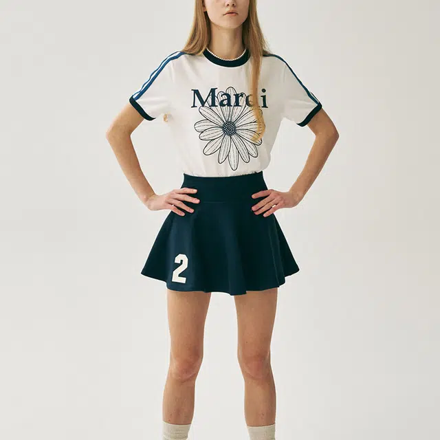 MARDI MERCREDI SS25 FLARE MINI SKIRT ORIGINALIS 25_NAVY