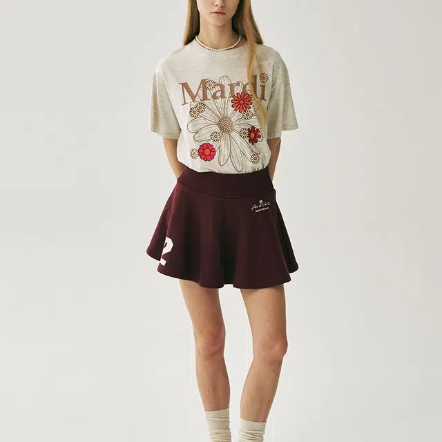 MARDI MERCREDI SS25 TSHIRT FLOWERMARDI BLOSSOM_OATMEAL TAUPE T