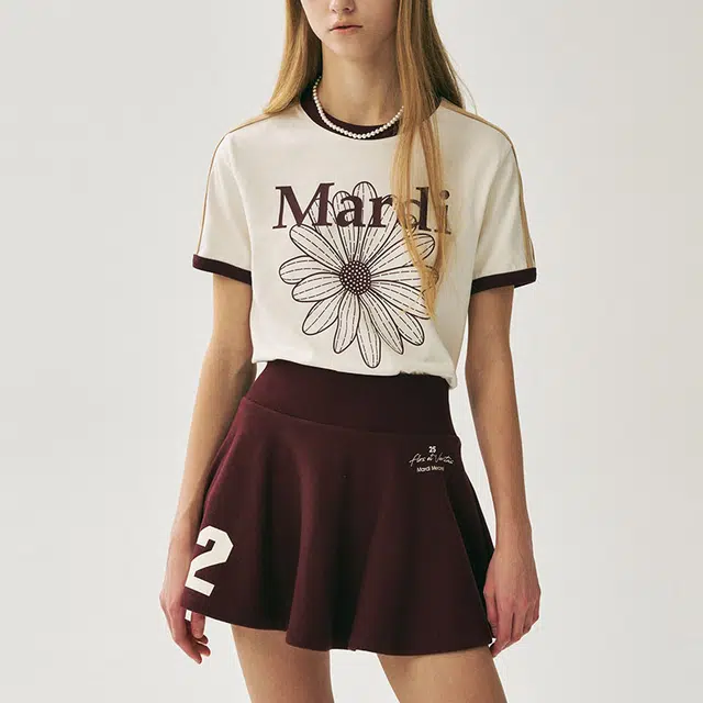 MARDI MERCREDI LINGER TSHIRT FLOWERMARDI_CREAM BURGUNDY SS25T