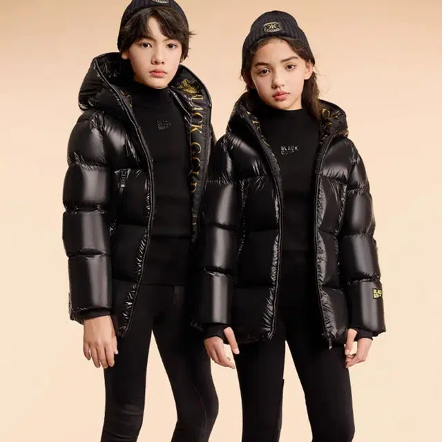 高梵 童装 字母印花长袖羽绒服 男童女童